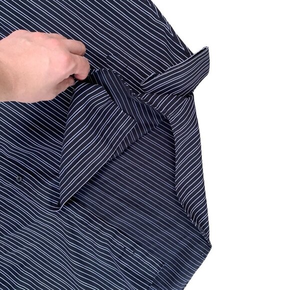 Rare Balmain Paris Dress Shirt Large Black White Stripe - Picture 9 of 10